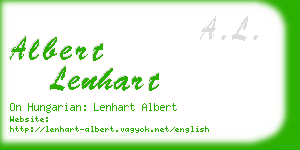 albert lenhart business card